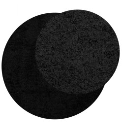 Tapis shaggy à poils longs moderne noir Ø 240 cm