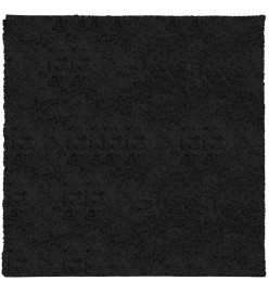 Tapis shaggy à poils longs moderne noir 240x240 cm