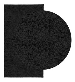 Tapis shaggy à poils longs moderne noir 80x150 cm