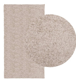 Tapis shaggy à poils longs moderne beige 60x110 cm