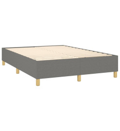 Lit à sommier tapissier avec matelas Gris foncé 140x200cm Tissu