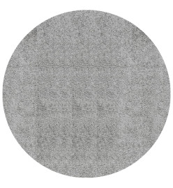 Tapis shaggy à poils longs moderne gris Ø 80 cm