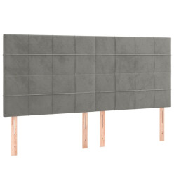 Tête de lit à LED Gris clair 200x5x118/128 cm Velours