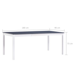 Table de salle à manger Blanc et gris 180 x 90 x 73 cm Pin