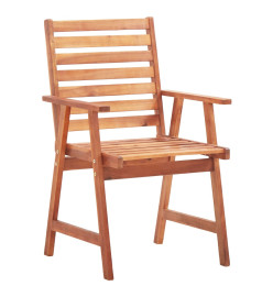 Chaises à dîner d'extérieur 8 pcs avec coussins Acacia massif