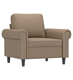 Fauteuil avec repose-pied Cappuccino 60 cm Similicuir