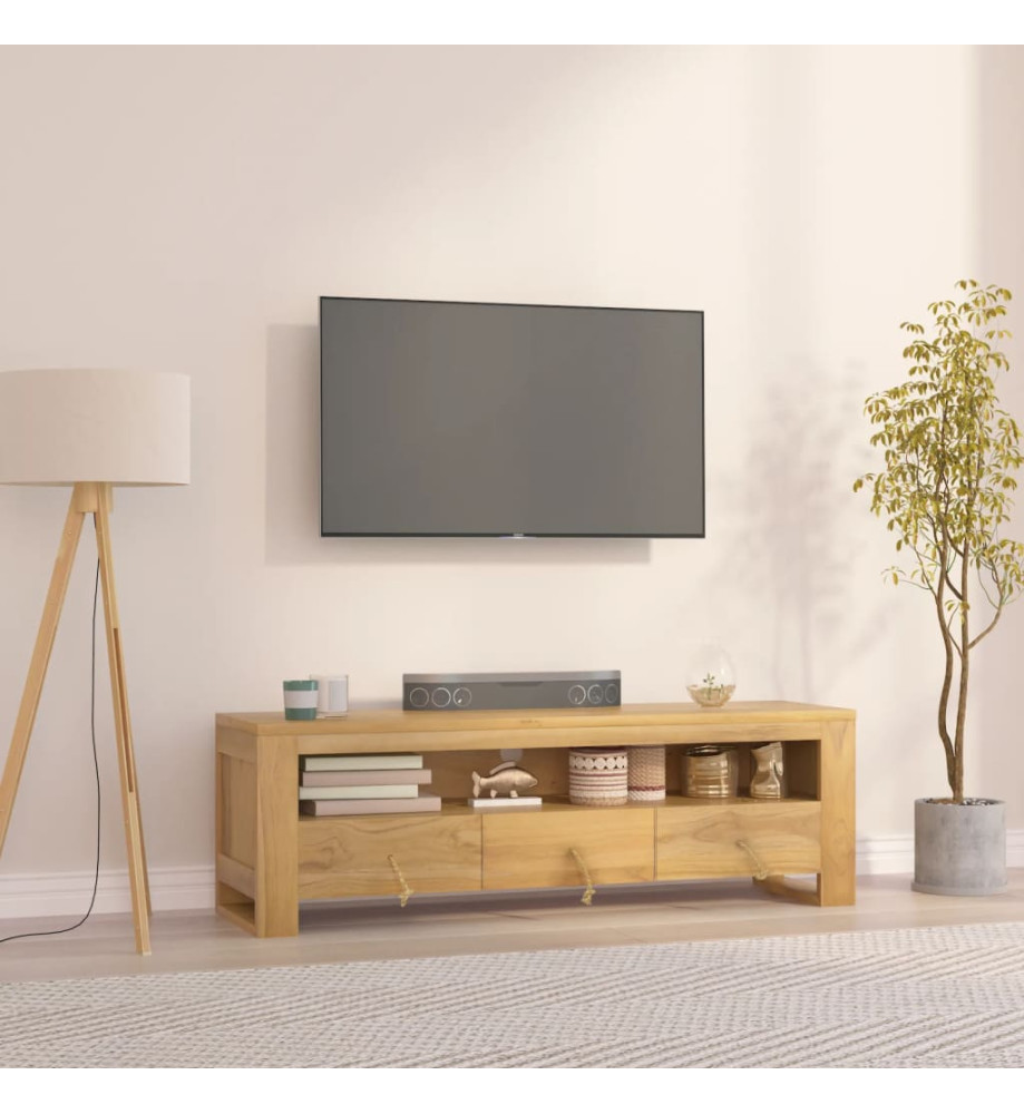 Meuble TV 110x30x35 cm Bois de teck solide