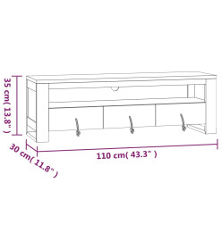 Meuble TV 110x30x35 cm Bois de teck solide