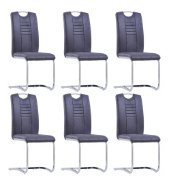 Ensemble de salle à manger 7 pcs Similicuir daim Gris