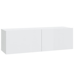 Ensemble de meubles TV 4 pcs Blanc brillant Bois d'ingénierie