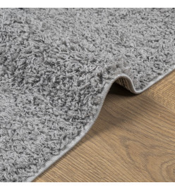 Tapis shaggy à poils longs moderne gris 240x240 cm