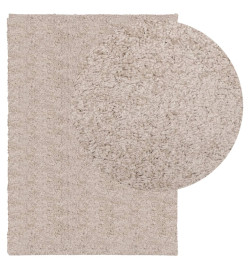 Tapis shaggy à poils longs moderne beige 160x230 cm