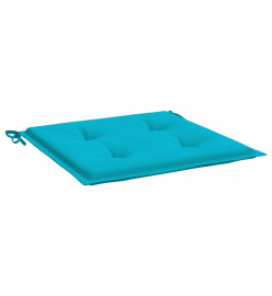 Coussins de chaise de jardin lot de 2 turquoise 40x40x3cm tissu