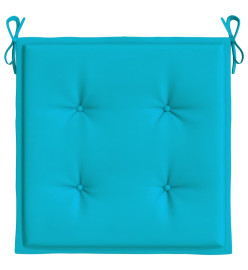 Coussins de chaise de jardin lot de 2 turquoise 40x40x3cm tissu