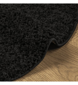 Tapis shaggy à poils longs moderne noir Ø 100 cm