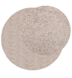 Tapis shaggy à poils longs moderne beige Ø 100 cm