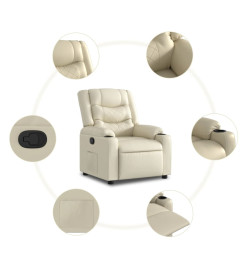 Fauteuil inclinable Crème Similicuir