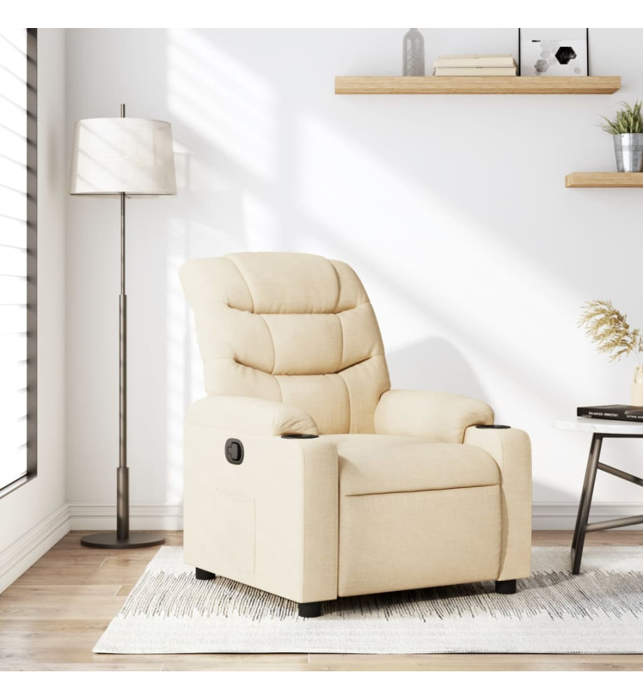 Fauteuil inclinable Crème Tissu Fauteuil inclinable Crème Tissu