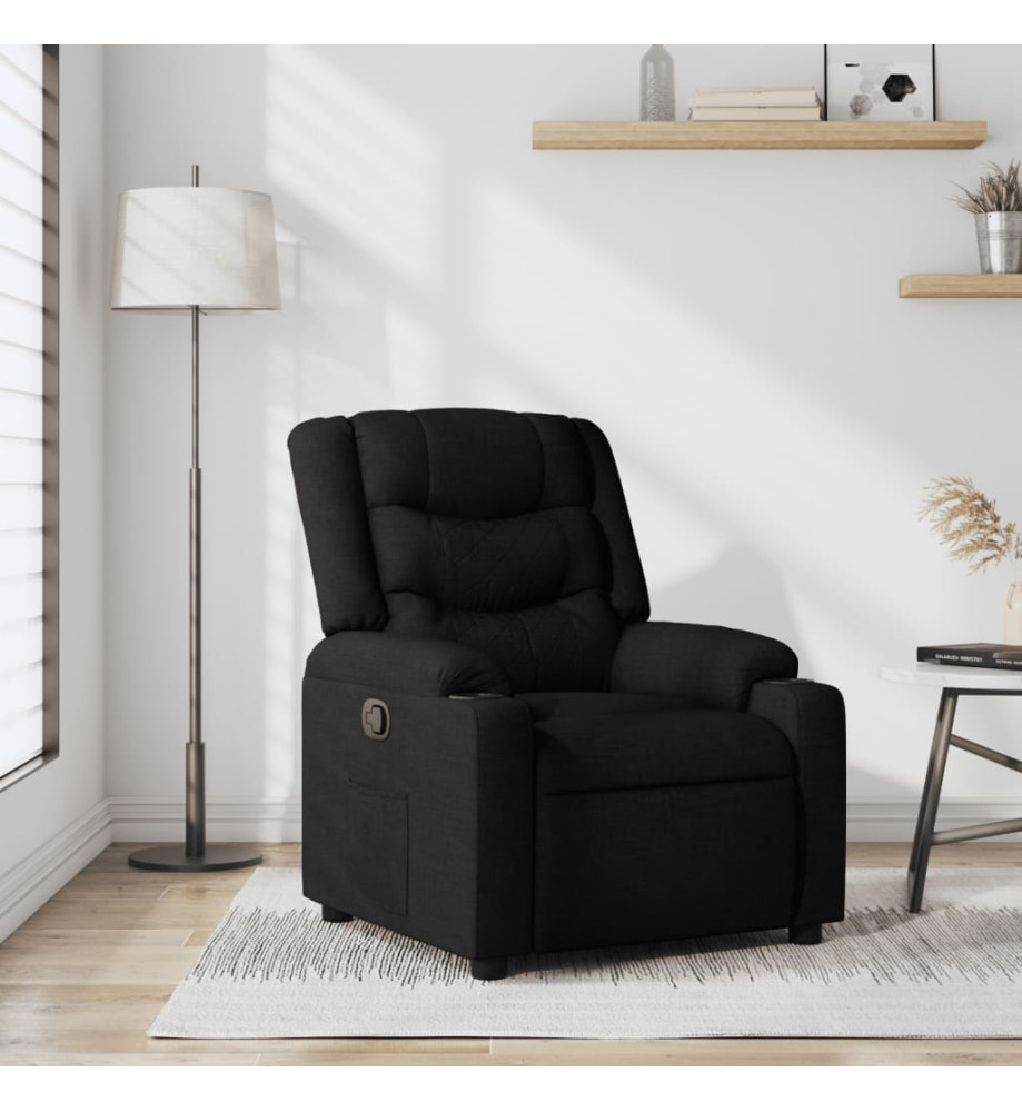 Fauteuil inclinable Noir Tissu Fauteuil inclinable Noir Tissu