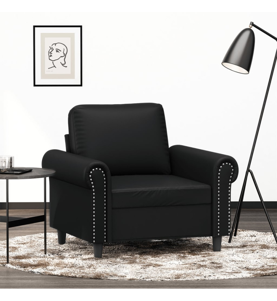 Fauteuil Noir 60 cm Similicuir