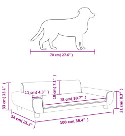 Lit pour chien rose 100x54x33 cm velours