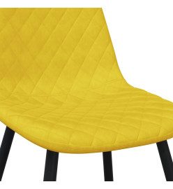 Chaises à manger lot de 6 Jaune moutarde Velours