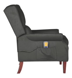 Fauteuil de massage inclinable Gris foncé Velours