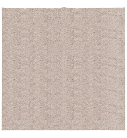 Tapis shaggy à poils longs moderne beige 160x160 cm