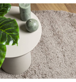 Tapis shaggy à poils longs moderne beige Ø 80 cm