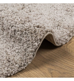 Tapis shaggy à poils longs moderne beige Ø 120 cm