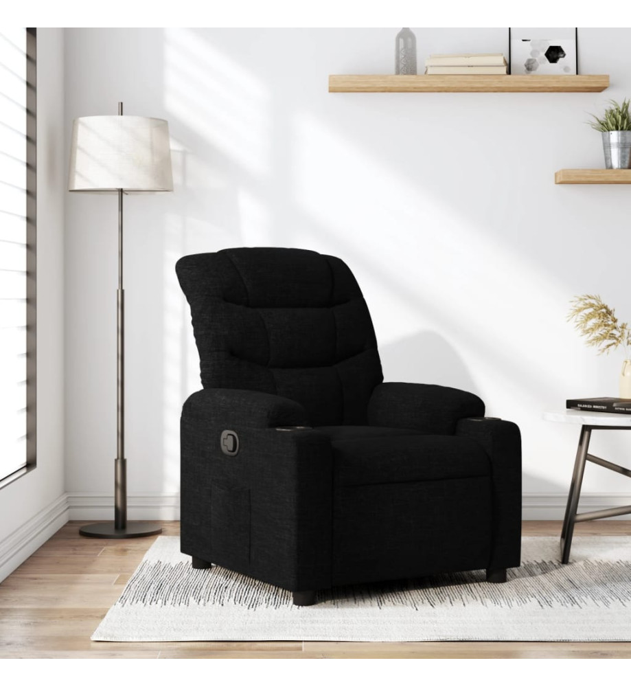 Fauteuil inclinable Noir Tissu Fauteuil inclinable Noir Tissu