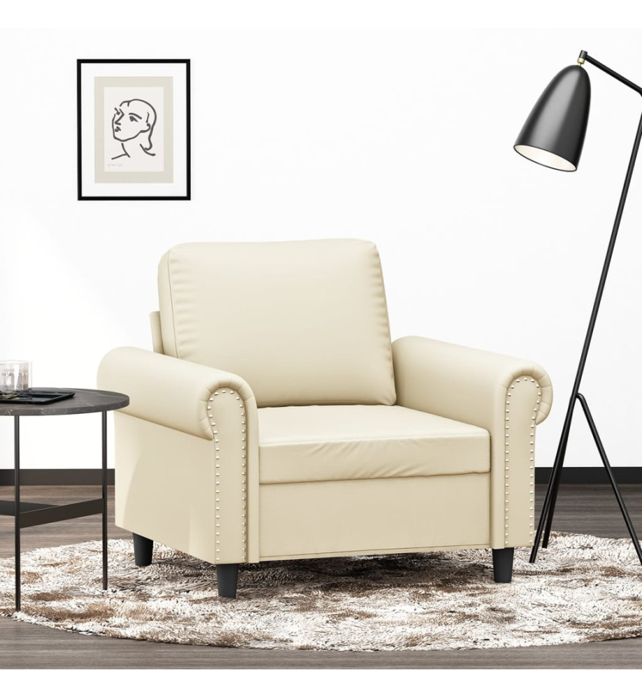 Fauteuil Crème 60 cm Similicuir