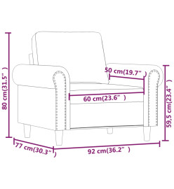 Fauteuil Crème 60 cm Similicuir