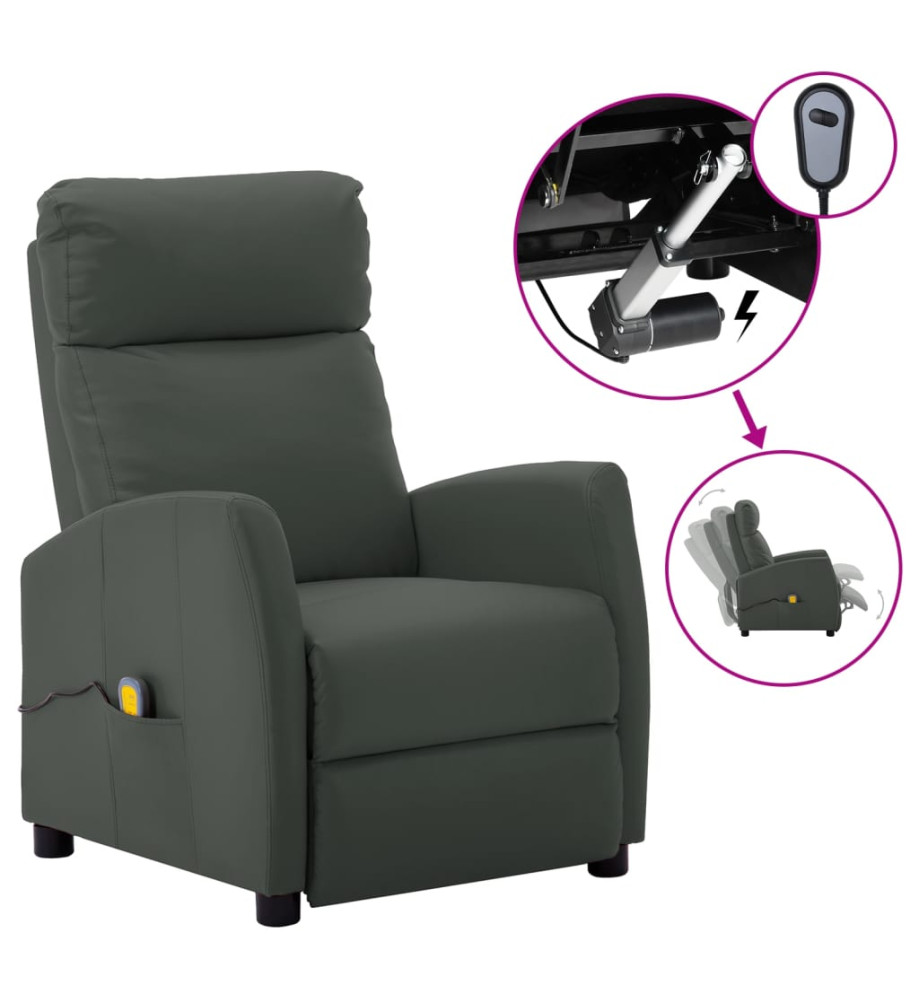 Fauteuil de massage électrique Gris Similicuir