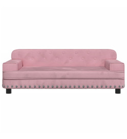 Lit pour chien rose 90x53x30 cm velours