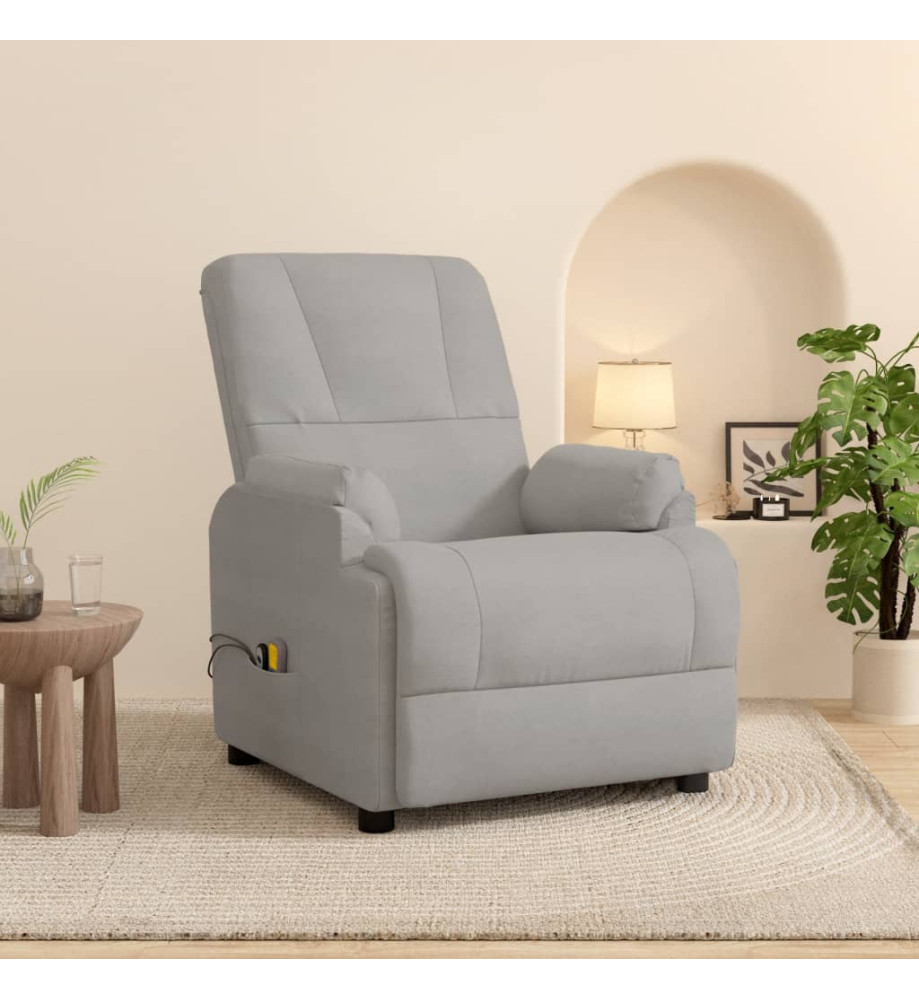 Fauteuil de massage électrique Gris clair Similicuir daim