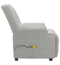 Fauteuil de massage électrique Gris clair Similicuir daim