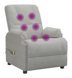 Fauteuil de massage électrique Gris clair Similicuir daim