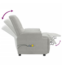 Fauteuil de massage électrique Gris clair Similicuir daim