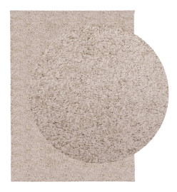 Tapis shaggy à poils longs moderne beige 140x200 cm