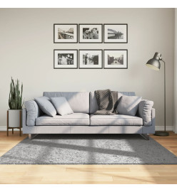 Tapis shaggy à poils longs moderne gris 160x160 cm