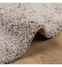 Tapis shaggy à poils longs moderne beige Ø 160 cm