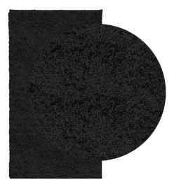 Tapis shaggy à poils longs moderne noir 60x110 cm