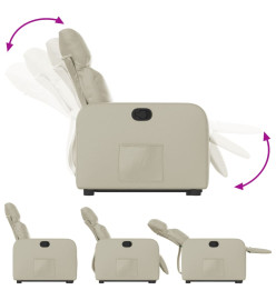 Fauteuil inclinable Crème Similicuir