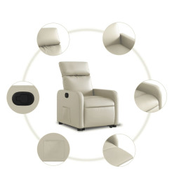 Fauteuil inclinable Crème Similicuir