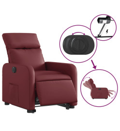 Fauteuil inclinable électrique rouge bordeaux similicuir