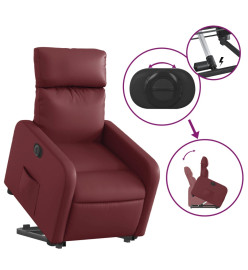 Fauteuil inclinable électrique rouge bordeaux similicuir