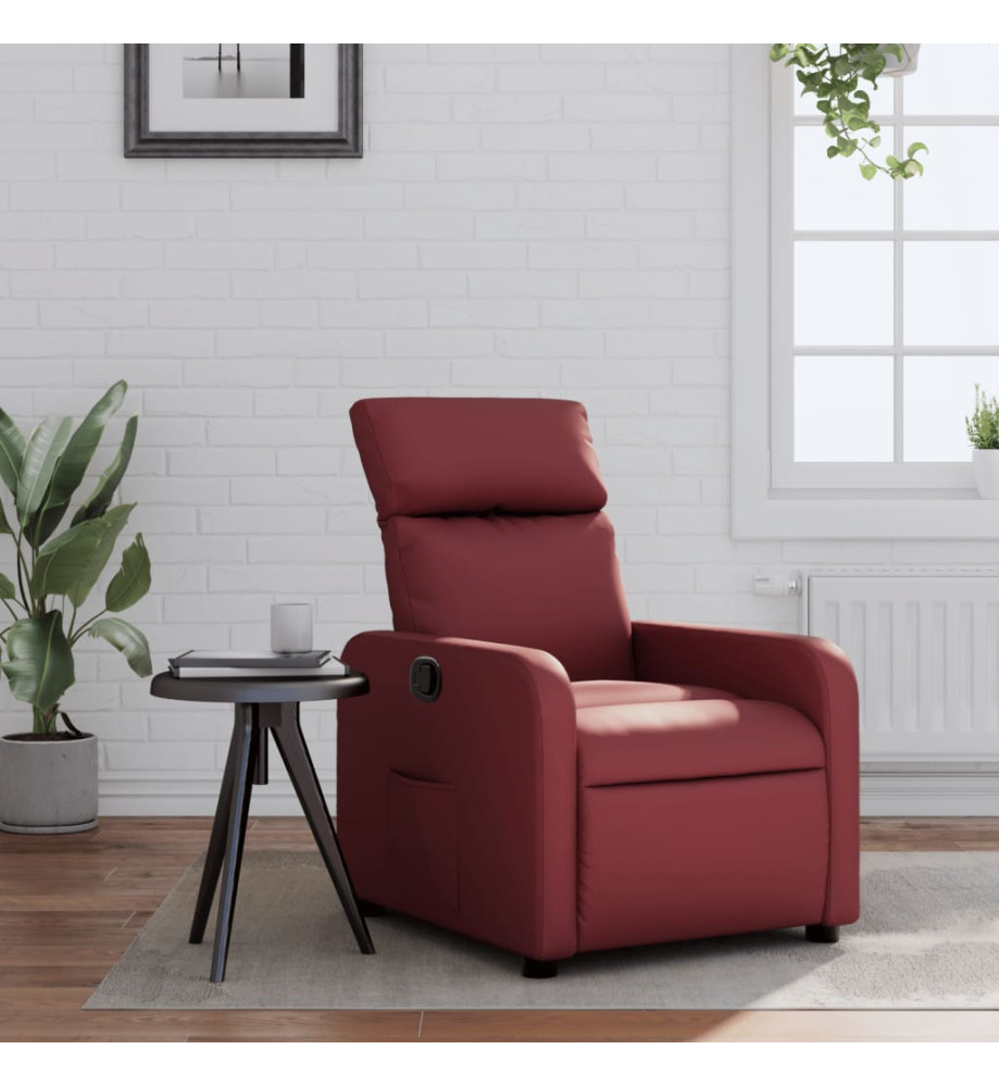 Fauteuil inclinable Rouge bordeaux Similicuir Fauteuil inclinable Rouge bordeaux Similicuir