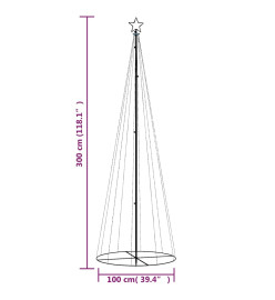 Arbre de Noël cône 310 LED Bleues 100x300 cm