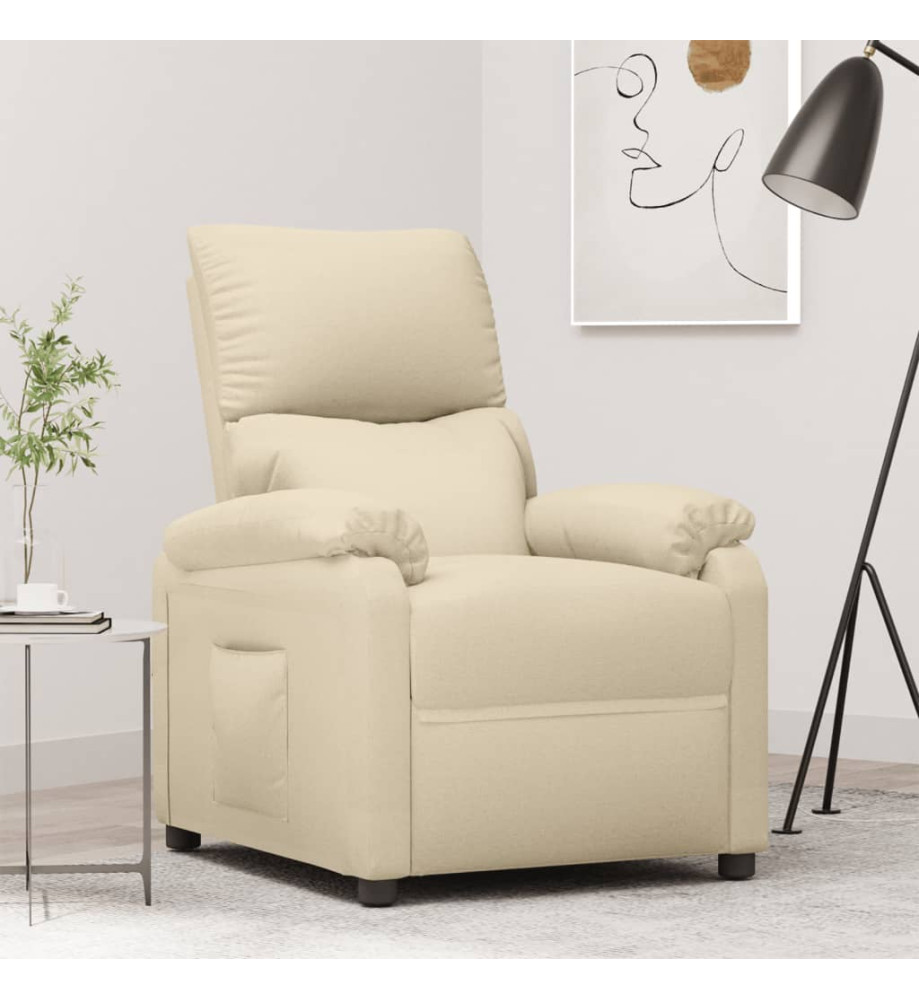 Fauteuil inclinable Crème Tissu